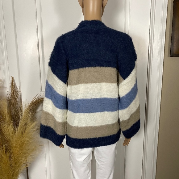 COLOR BLOCK 3/4 SLEEVE CARDIGAN - Picture 5 of 9